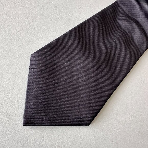 Men’s Black Silk Textured Neck Tie - Black - Picture 3 of 4